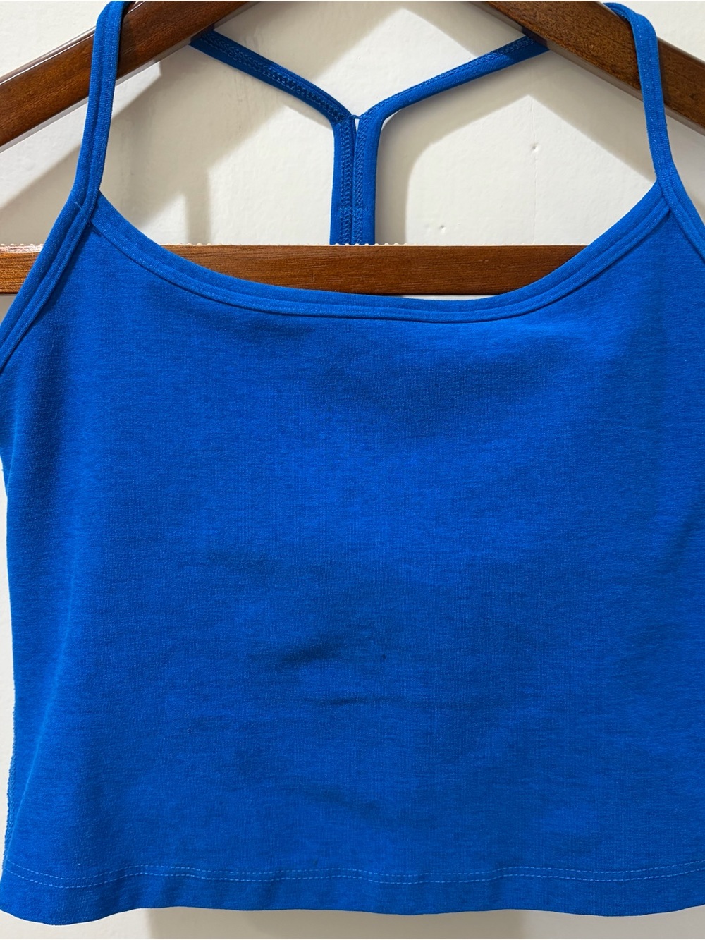 Beyond Yoga Women's Royal Blue Cropped Tank with T-Back Straps